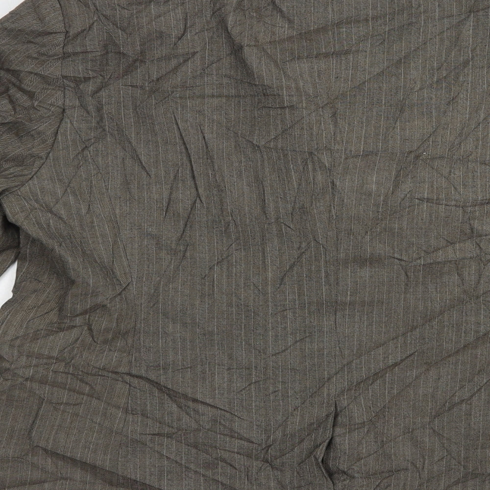 NEXT Womens Grey Striped  Jacket Blazer Size 18  Button