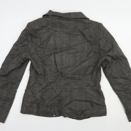 NEXT Womens Grey Plaid  Jacket Blazer Size 14  Button