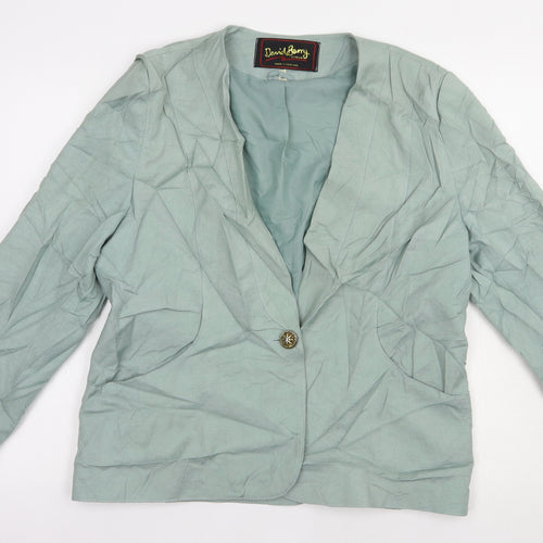 David Barry Womens Green   Jacket Blazer Size 16  Button