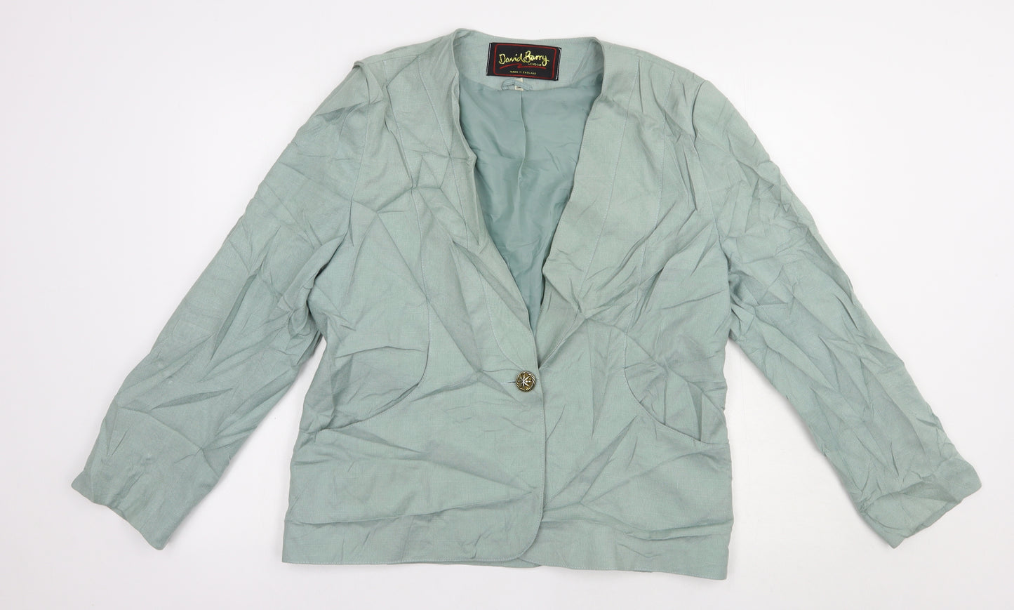 David Barry Womens Green   Jacket Blazer Size 16  Button