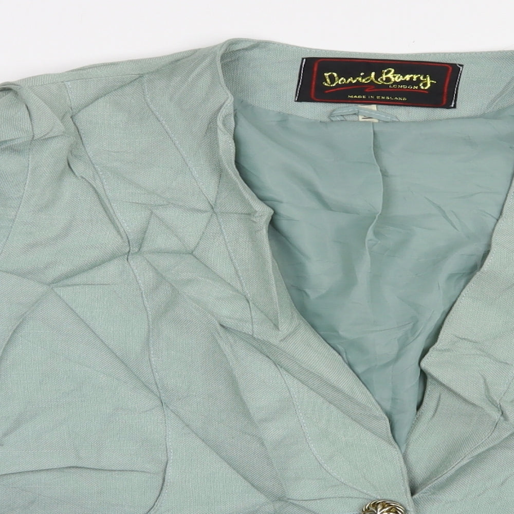 David Barry Womens Green   Jacket Blazer Size 16  Button