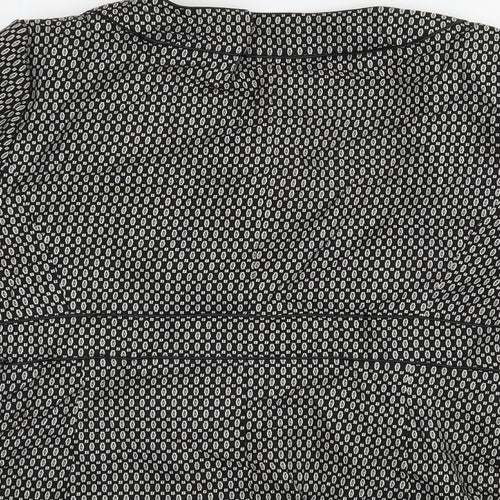 Preworn Womens Black Geometric  Jacket Blazer Size 14  Button