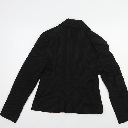 NEXT Womens Black Striped  Jacket Blazer Size 12  Button