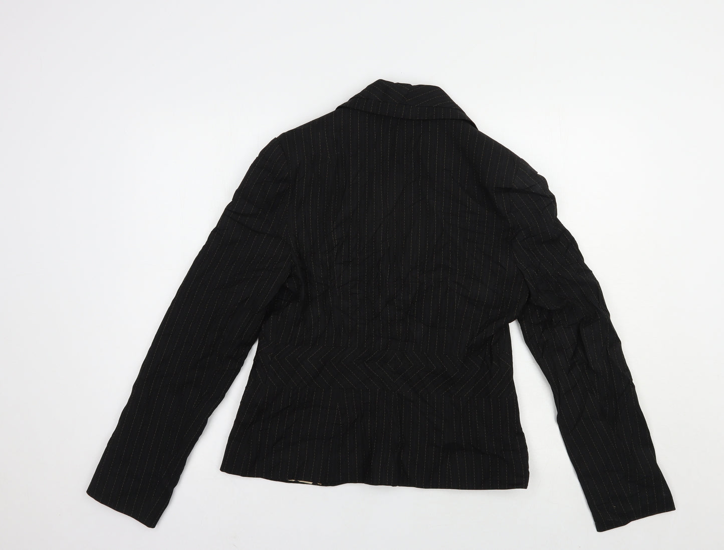 NEXT Womens Black Striped  Jacket Blazer Size 12  Button