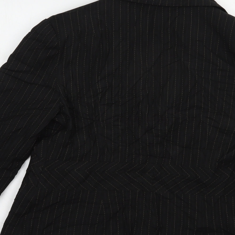NEXT Womens Black Striped  Jacket Blazer Size 12  Button