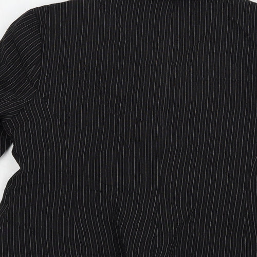 Dorothy Perkins Womens Black Striped  Jacket Blazer Size 12  Button
