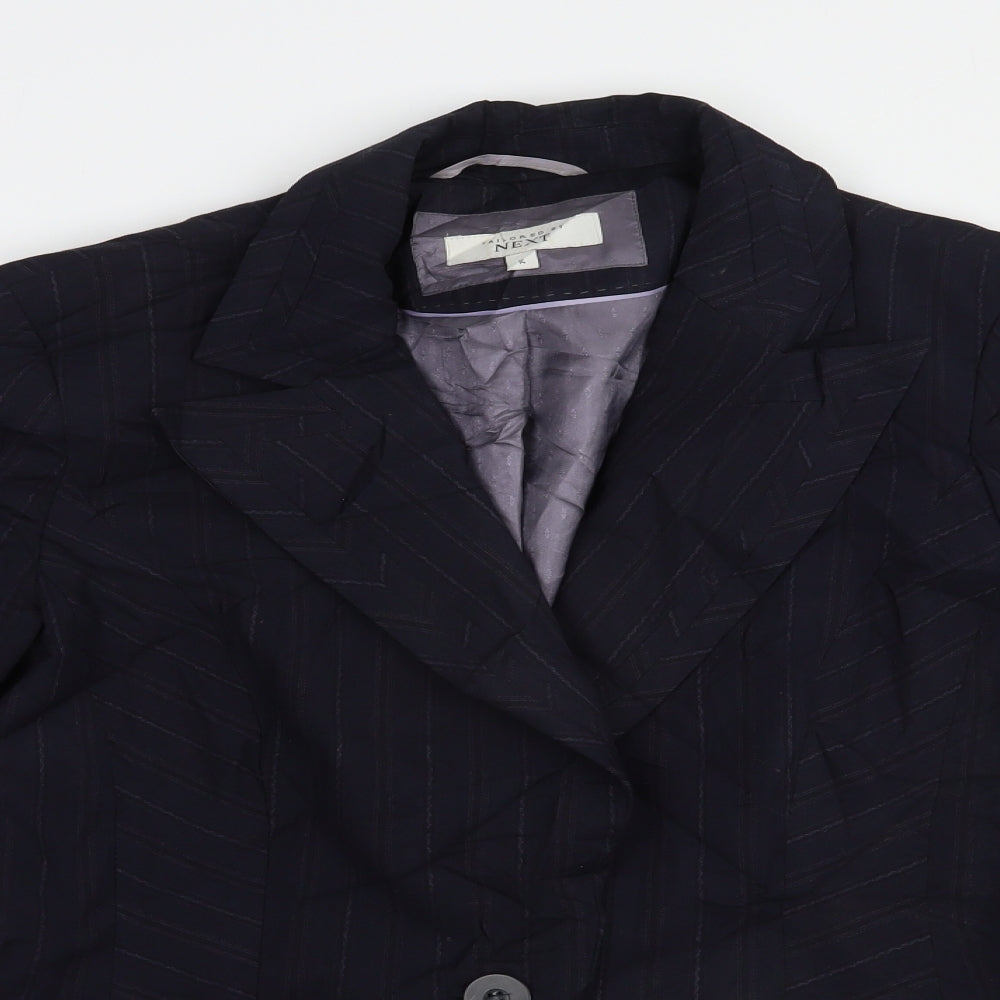 NEXT Womens Blue Striped  Jacket Blazer Size 14  Button