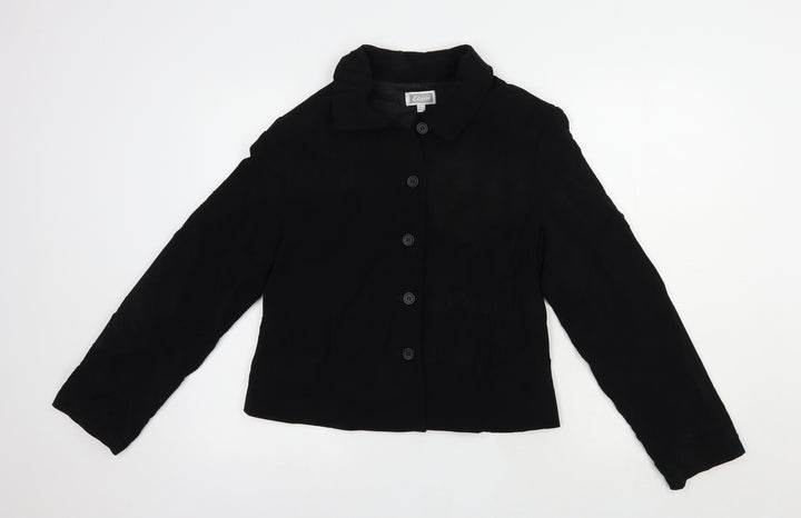Etam Womens Black Jacket Blazer Size 12 Button