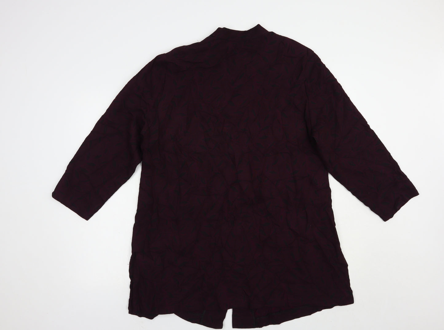 essence Womens Purple Floral  Jacket Blazer Size L  Button