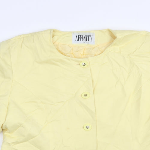 Affinity Womens Yellow   Jacket Blazer Size 16  Button