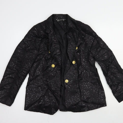Joanna Hope Womens Black Floral  Jacket Blazer Size 14