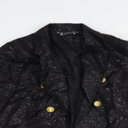 Joanna Hope Womens Black Floral  Jacket Blazer Size 14