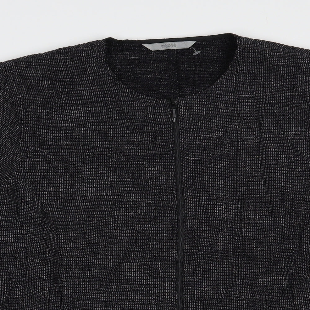 Marks and Spencer Womens Grey   Jacket Blazer Size 16  Zip
