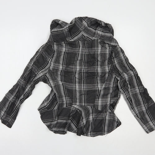 Ribbon Womens Grey Plaid  Jacket Blazer Size 10  Zip