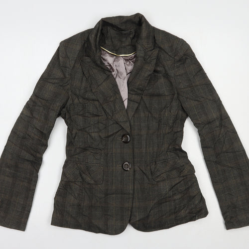 F&F Womens Grey Plaid  Jacket Blazer Size 10  Button