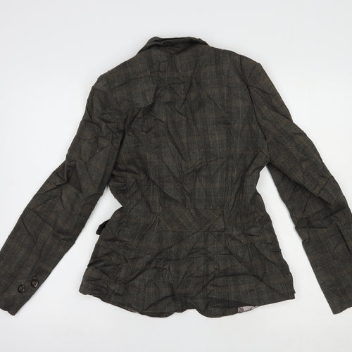 F&F Womens Grey Plaid  Jacket Blazer Size 10  Button