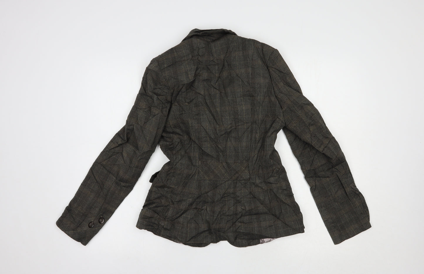 F&F Womens Grey Plaid  Jacket Blazer Size 10  Button