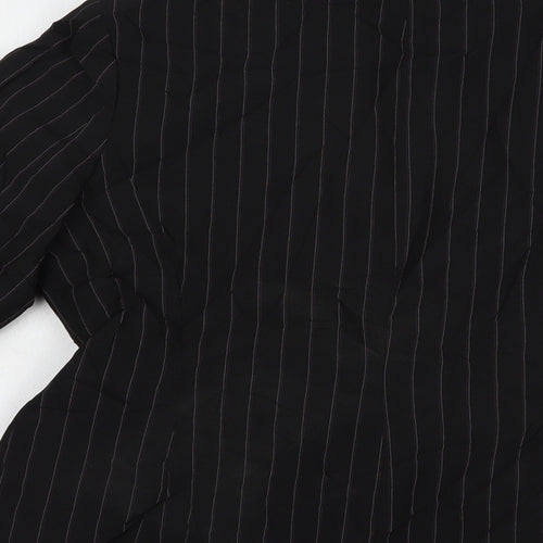 Dorothy Perkins Womens Black Striped  Jacket Blazer Size 14  Button
