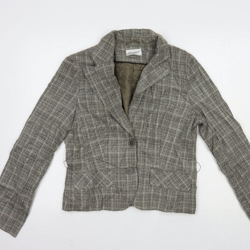 Atmosphere Womens Grey Plaid  Jacket Blazer Size 12  Button