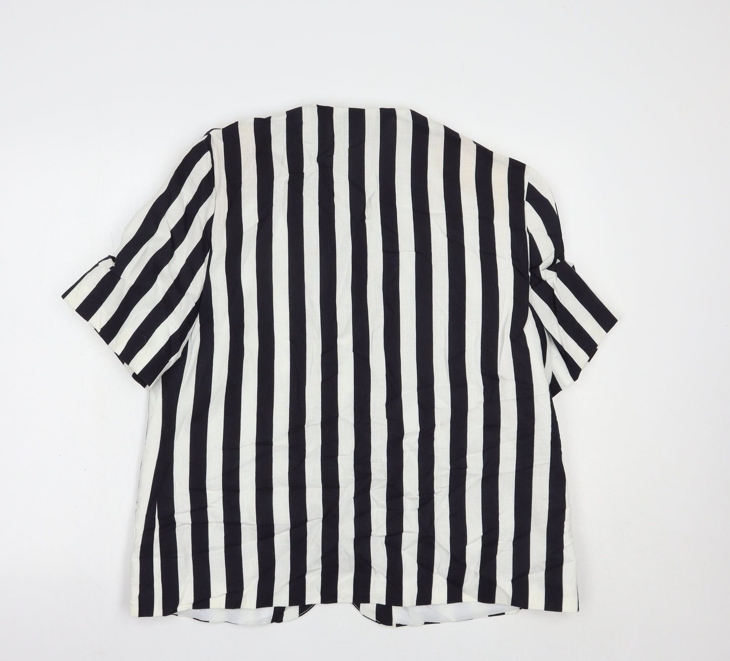 Variations Womens Black Striped  Jacket Blazer Size L  Button