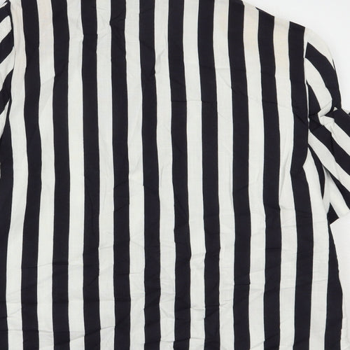 Variations Womens Black Striped  Jacket Blazer Size L  Button