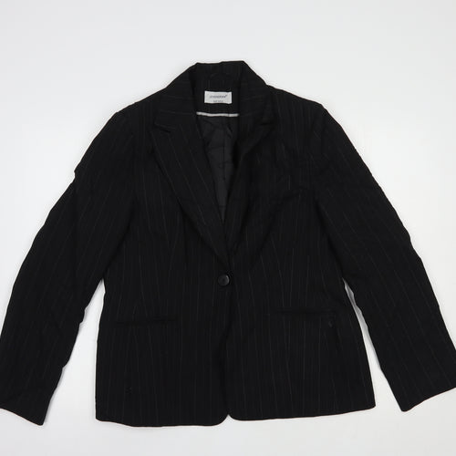 Atmosphere Womens Black Striped  Jacket Blazer Size 16  Button