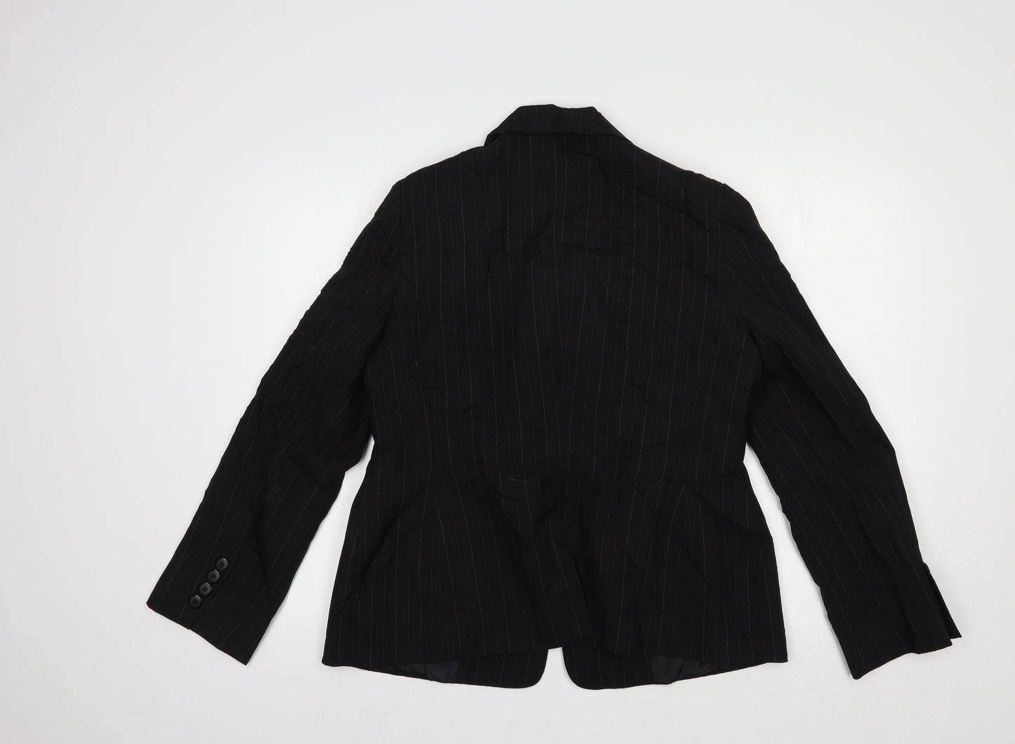 Atmosphere Womens Black Striped  Jacket Blazer Size 16  Button