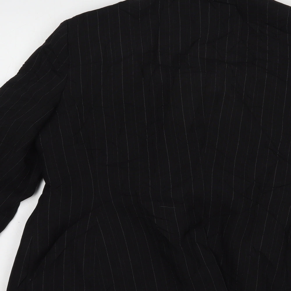 Atmosphere Womens Black Striped  Jacket Blazer Size 16  Button
