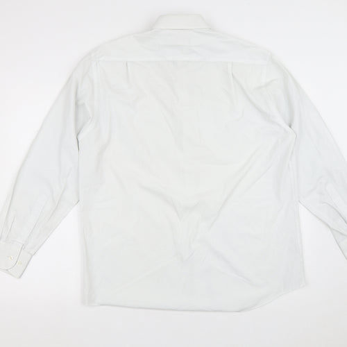 Marks and Spencer Mens White  Polyester  Dress Shirt Size 16 Collared