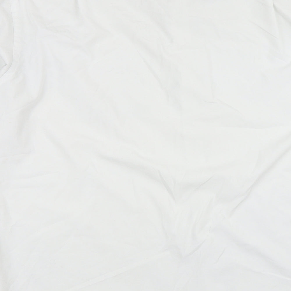 Marks and Spencer Mens White  Polyester  Dress Shirt Size 16 Collared