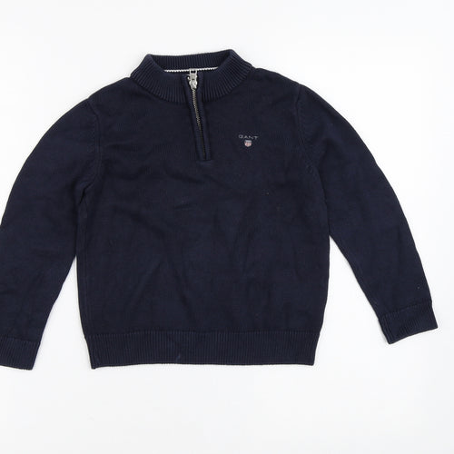 GANT Boys Blue V-Neck  100% Cotton Pullover Jumper Size 5-6 Years