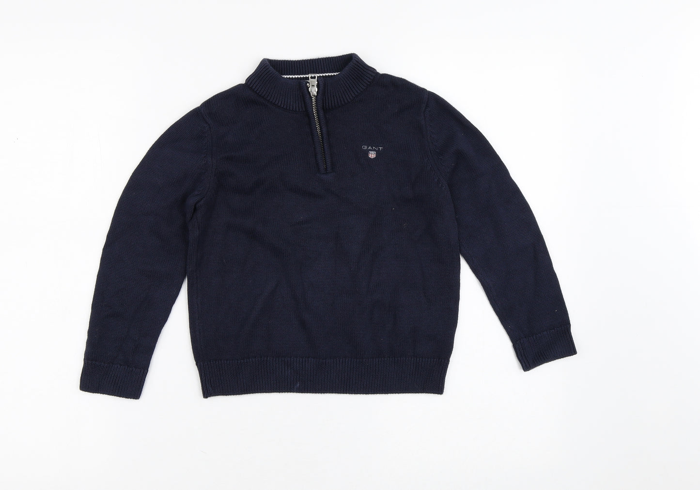 GANT Boys Blue V-Neck  100% Cotton Pullover Jumper Size 5-6 Years