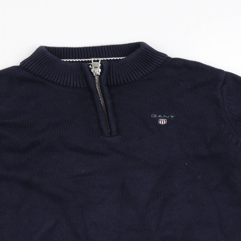 GANT Boys Blue V-Neck  100% Cotton Pullover Jumper Size 5-6 Years