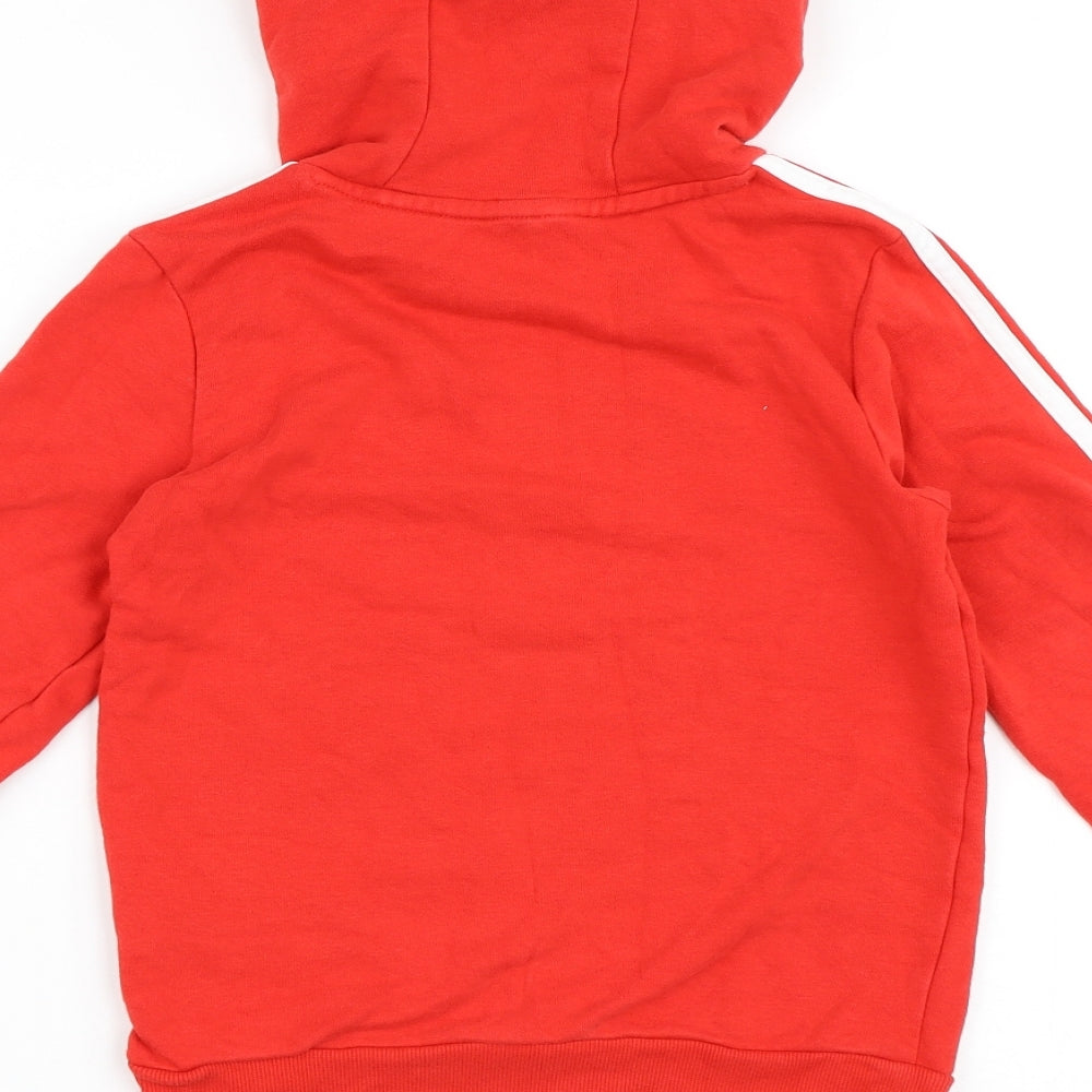 adidas Boys Red  Cotton Pullover Hoodie Size 6-7 Years   - Disney Lion King Simba