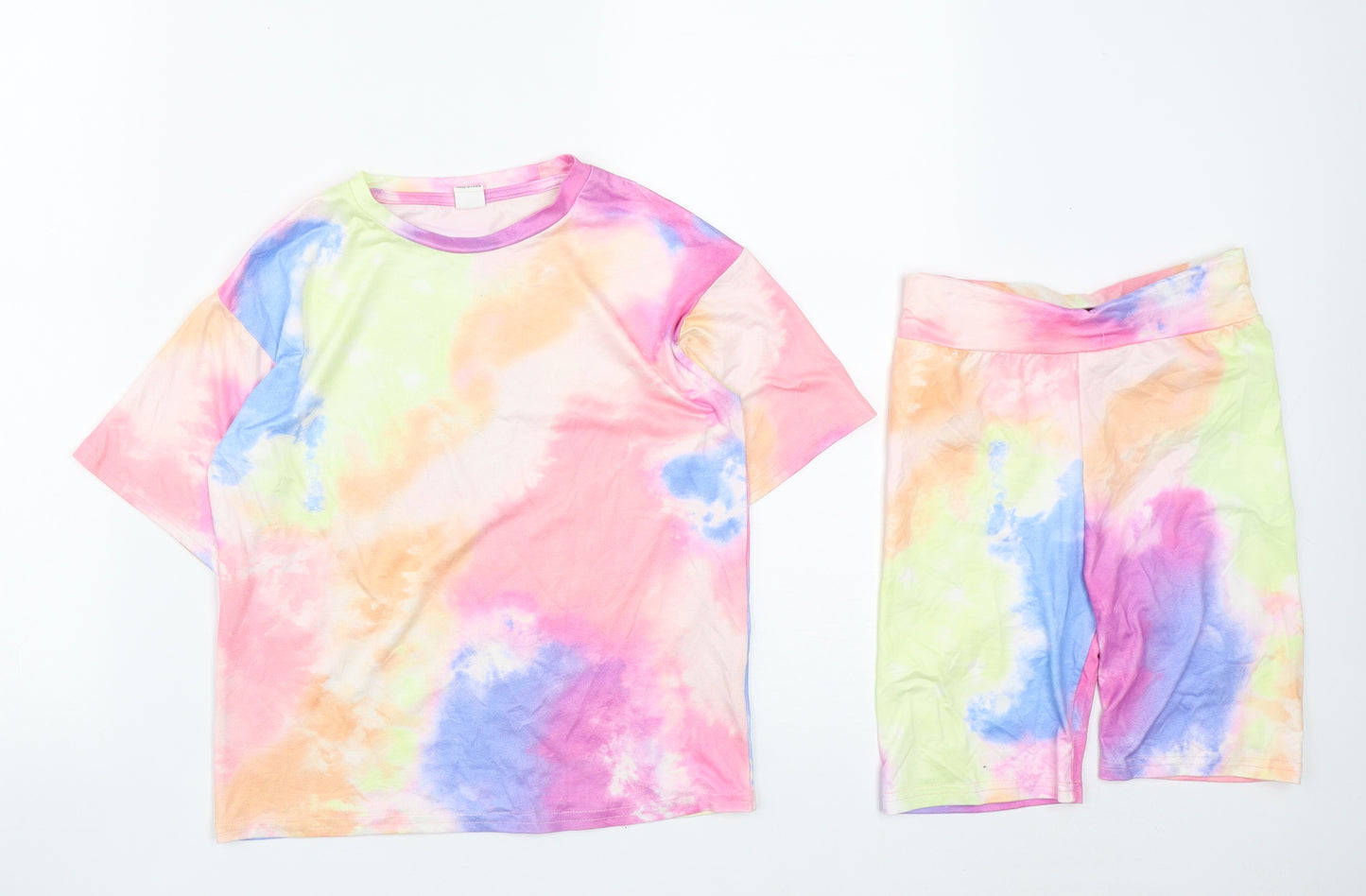 SheIn Girls Multicoloured Geometric Polyester Shorts Outfit/Set Size 7-8 Years
