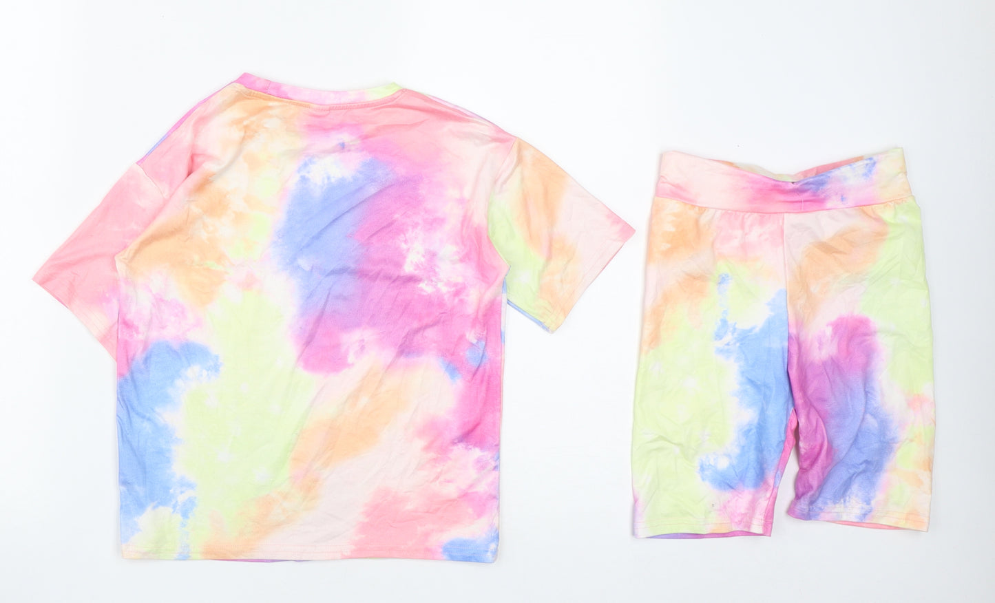 SheIn Girls Multicoloured Geometric Polyester Shorts Outfit/Set Size 7-8 Years