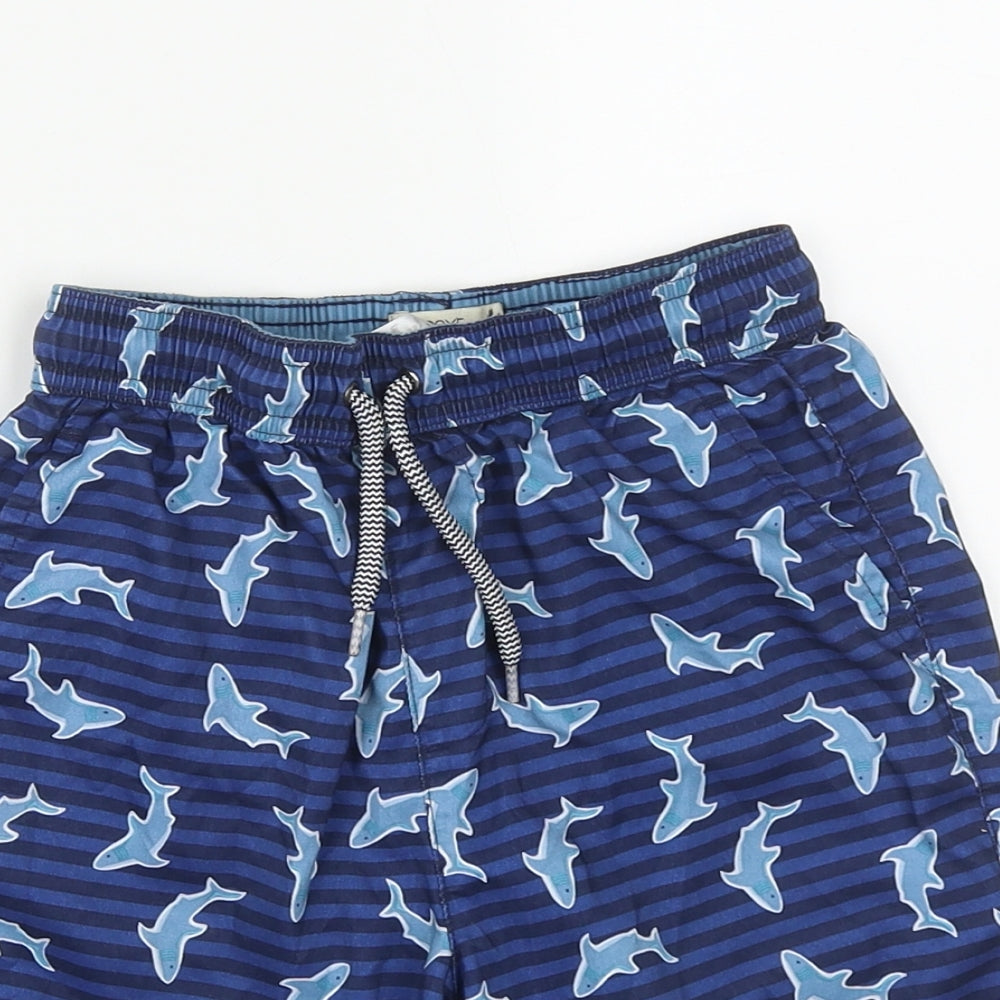 NEXT Boys Blue  Polyester Sweat Shorts Size 6 Years  Regular Drawstring - Shark Print