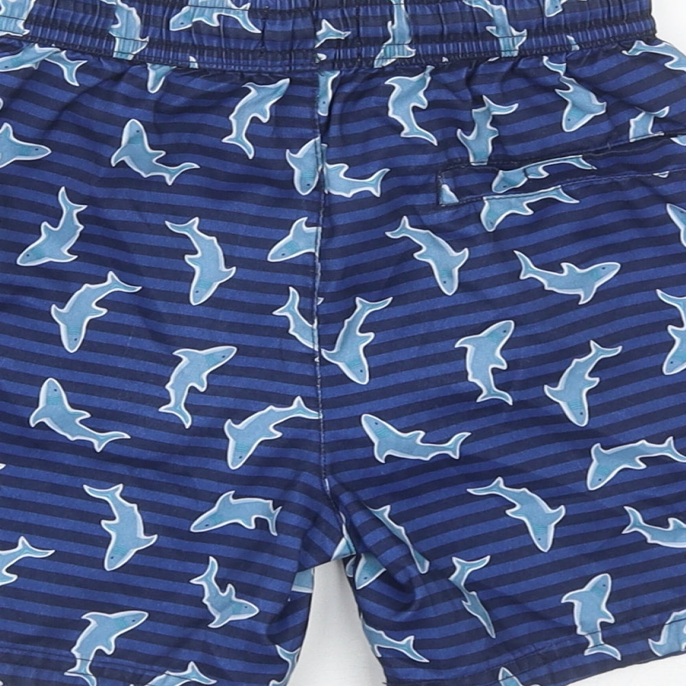 NEXT Boys Blue  Polyester Sweat Shorts Size 6 Years  Regular Drawstring - Shark Print
