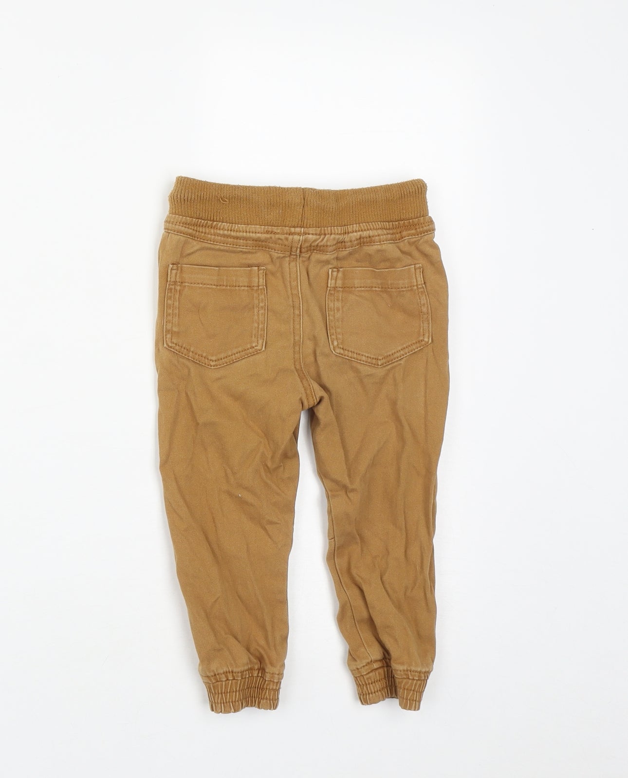 Matalan Boys Brown  Cotton Cargo Trousers Size 18-24 Months  Drawstring