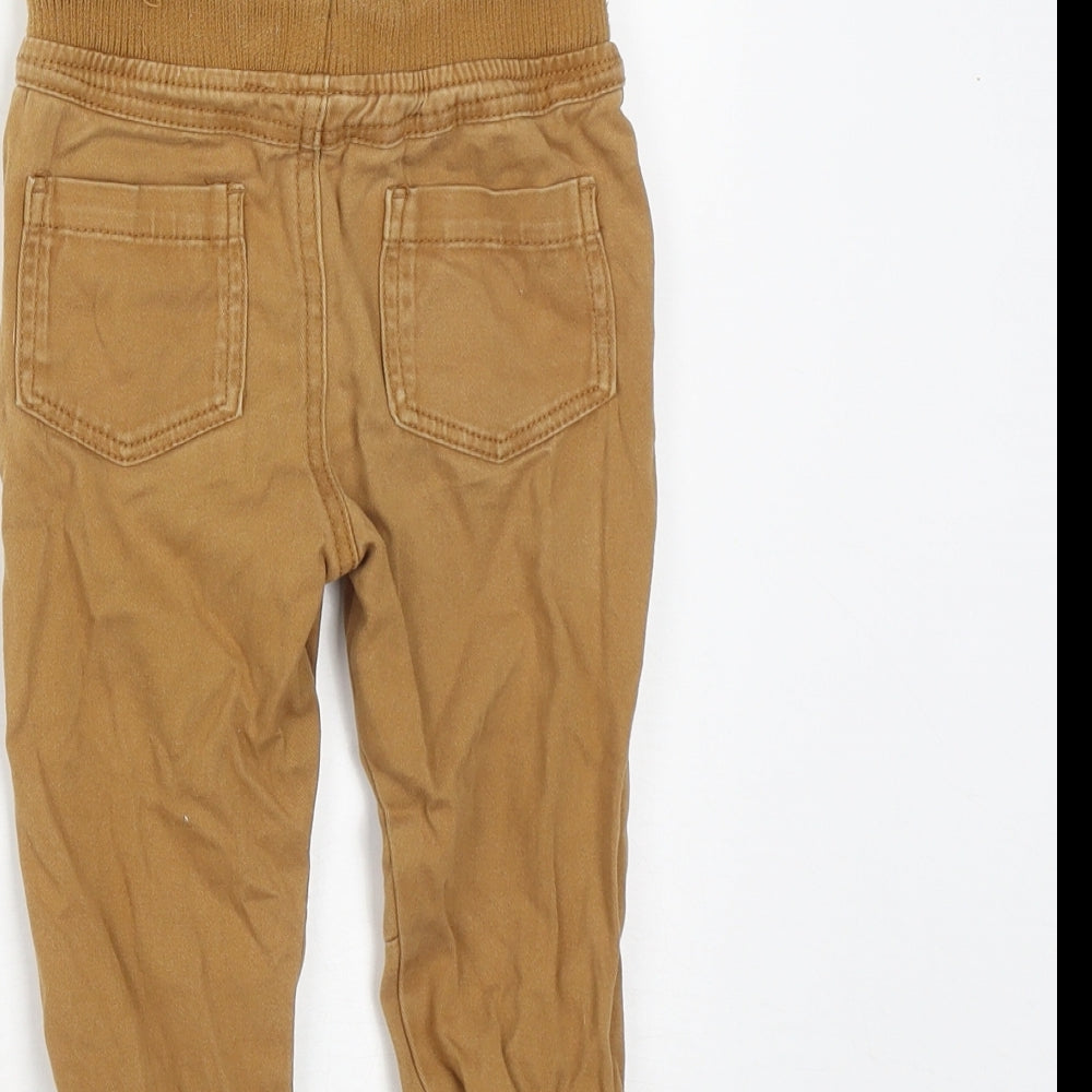 Matalan Boys Brown  Cotton Cargo Trousers Size 18-24 Months  Drawstring