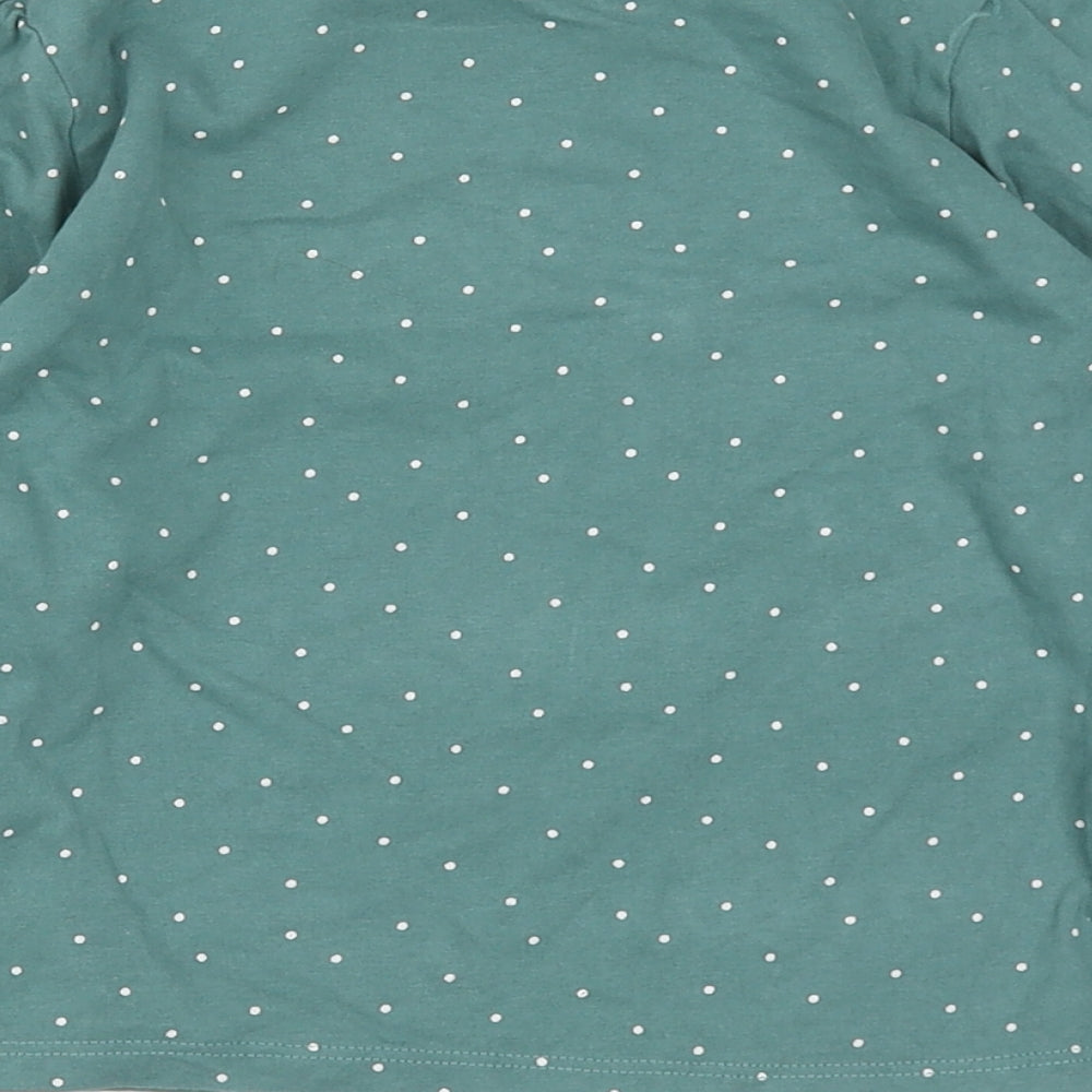 NEXT Girls Green Polka Dot Cotton Basic Casual Size 3-4 Years Round Neck