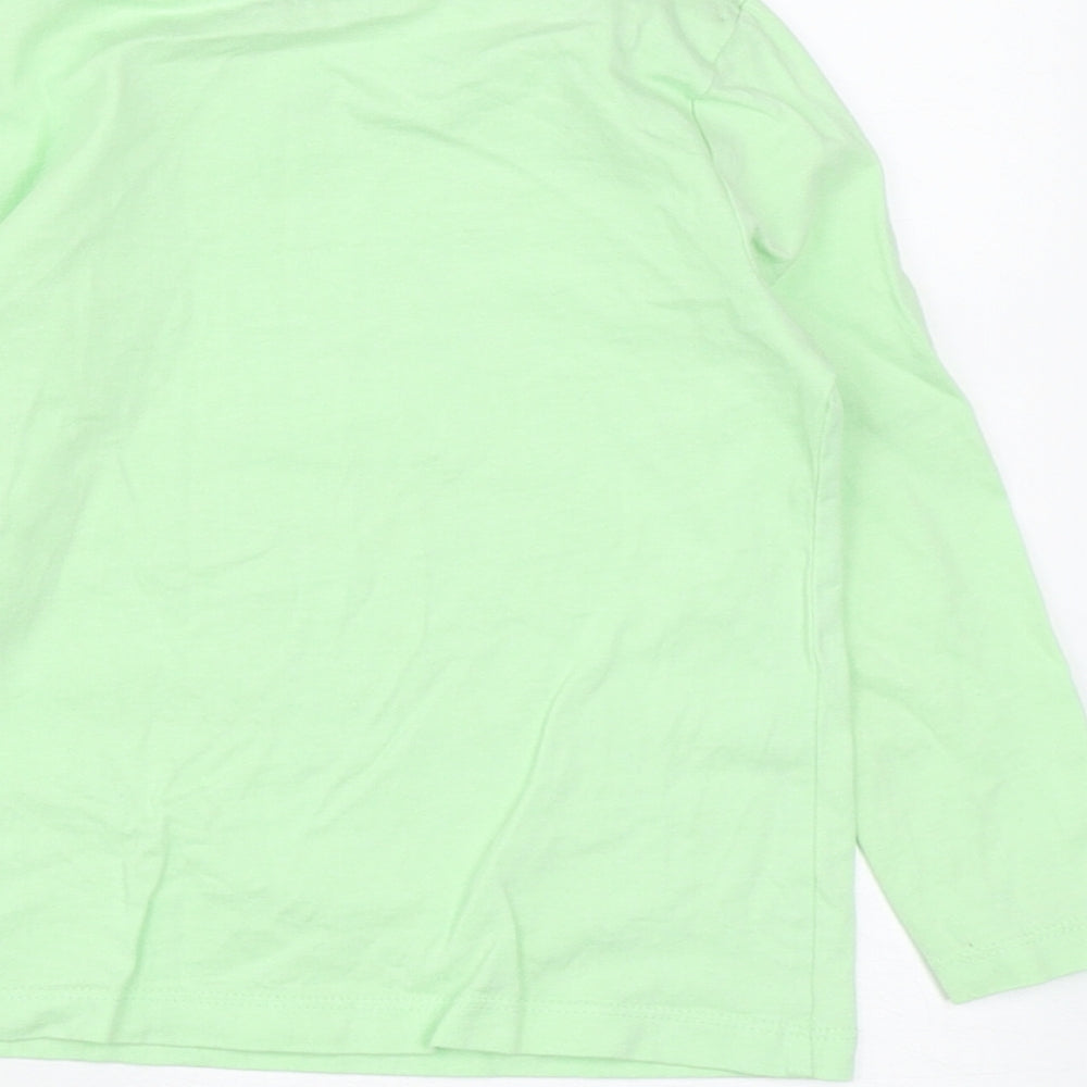 Dunnes Stores Girls Green  Cotton Basic Casual Size 3-4 Years Round Neck  - Unicorn