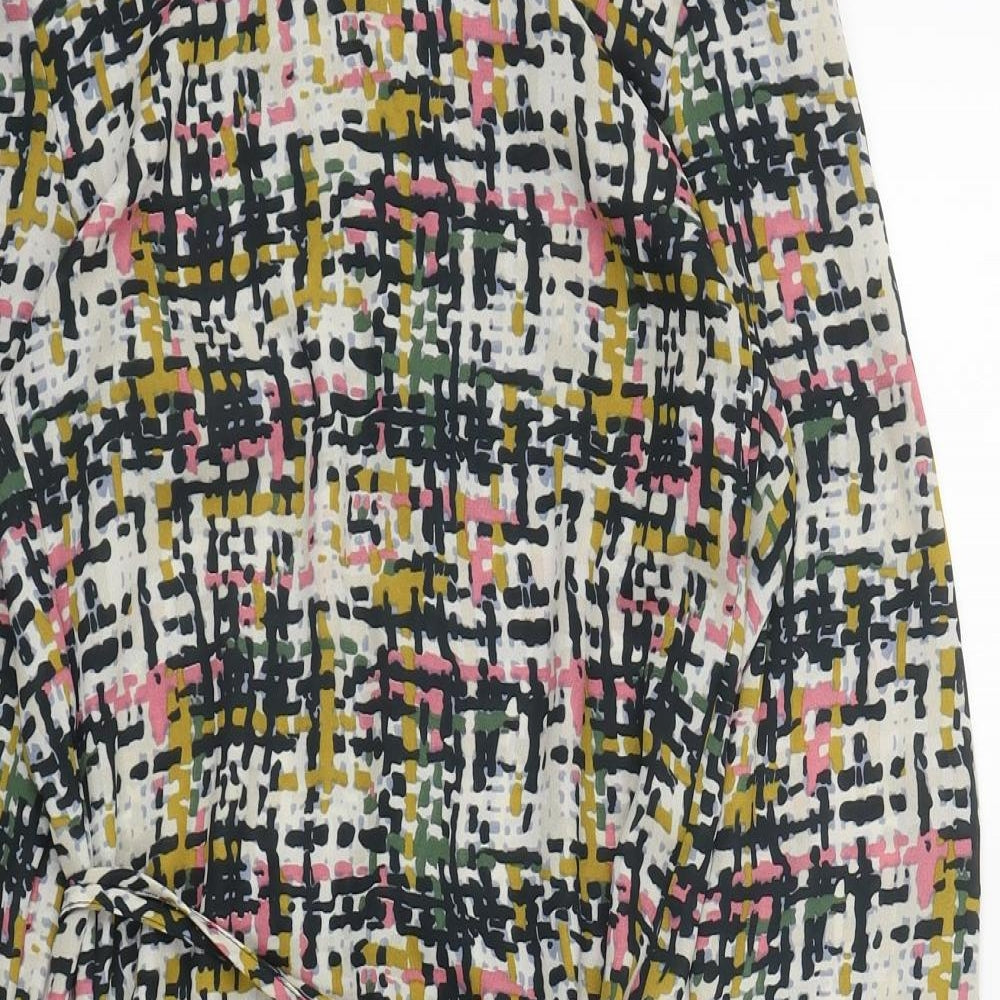 SWEEWE Womens Multicoloured Geometric Polyester A-Line  Size S  Scoop Neck Zip