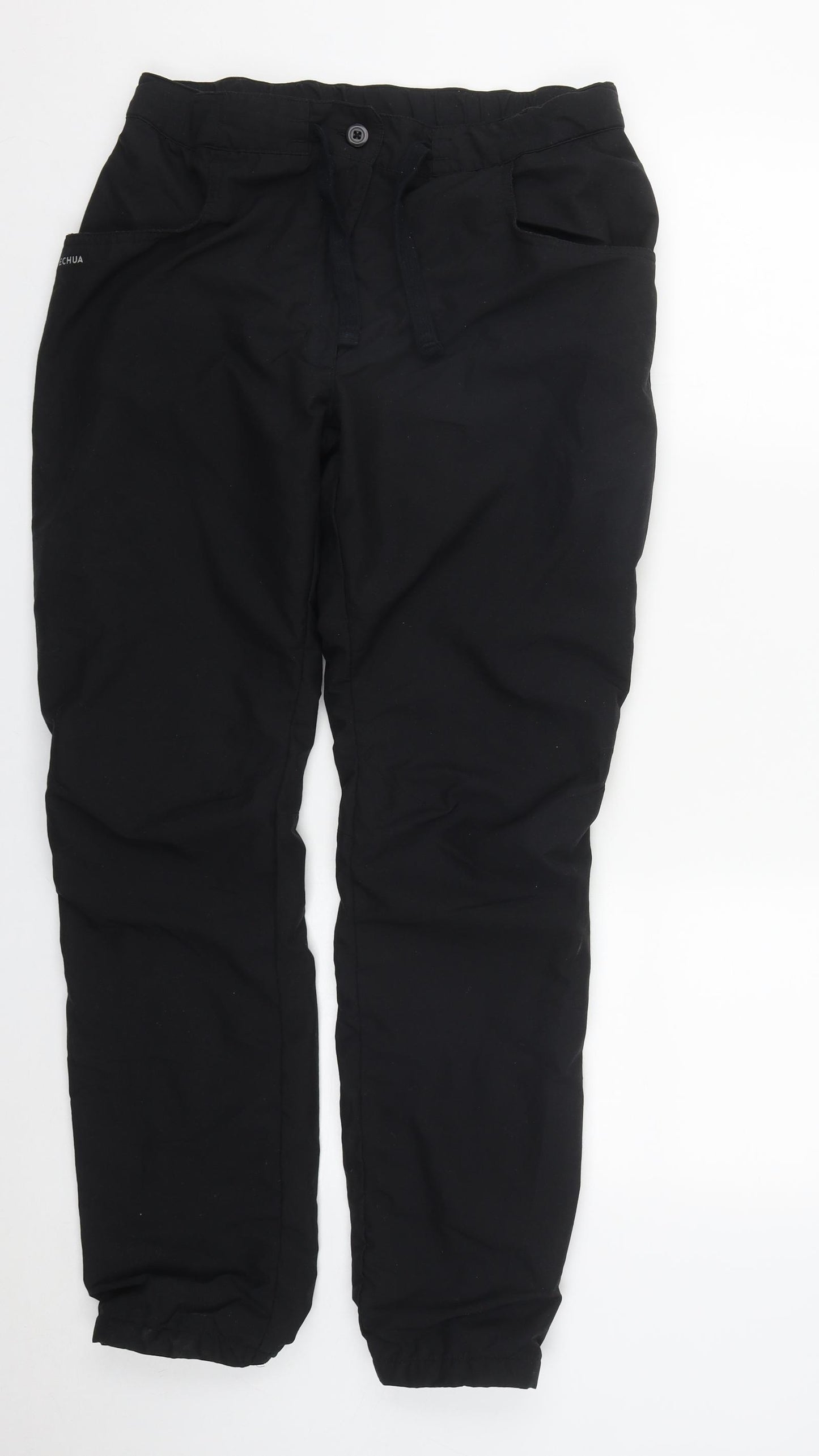 DECATHLON Mens Black  Polyester Snow Pants Trousers Size 32 in L29 in Regular Zip