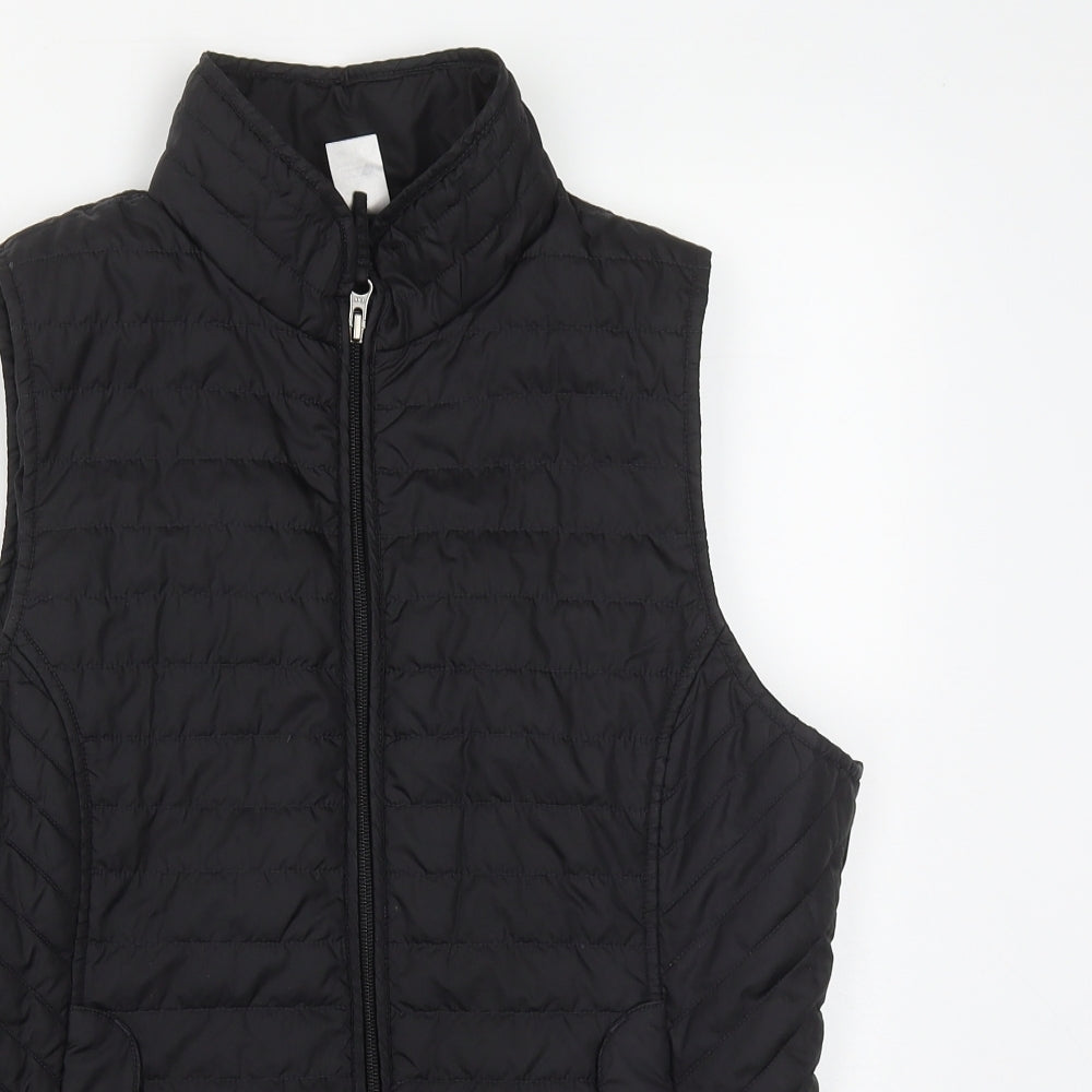 DECATHLON Womens Black   Gilet Waistcoat Size M  Zip