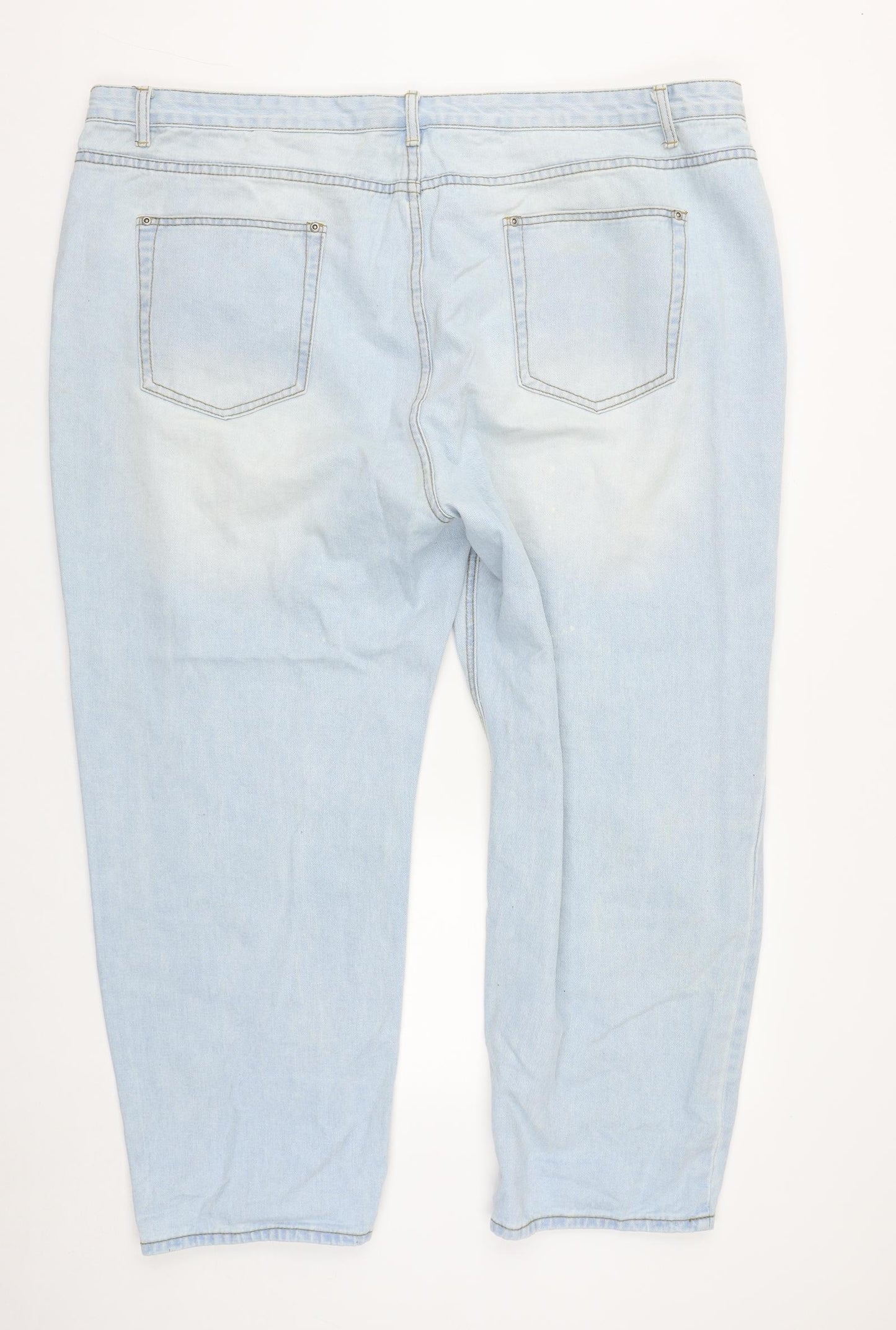 PRETTYLITTLETHING Womens Blue  Cotton Straight Jeans Size 26 L27 in Regular Zip