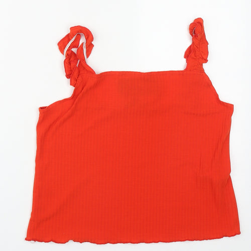 New Look Womens Orange  Polyester Cropped Tank Size 18 Square Neck