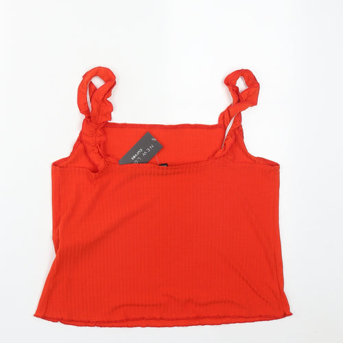 New Look Womens Orange  Polyester Cropped Tank Size 18 Square Neck