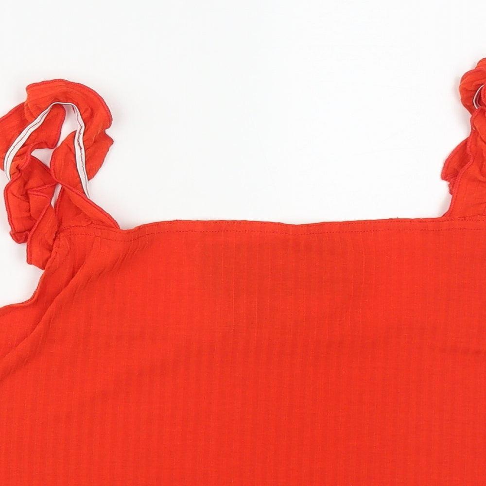 New Look Womens Orange  Polyester Cropped Tank Size 18 Square Neck