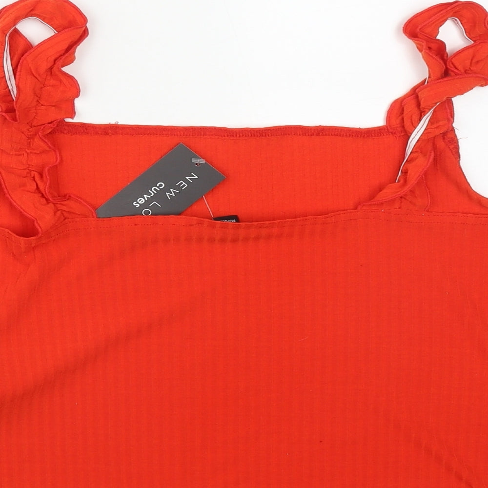 New Look Womens Orange  Polyester Cropped Tank Size 18 Square Neck